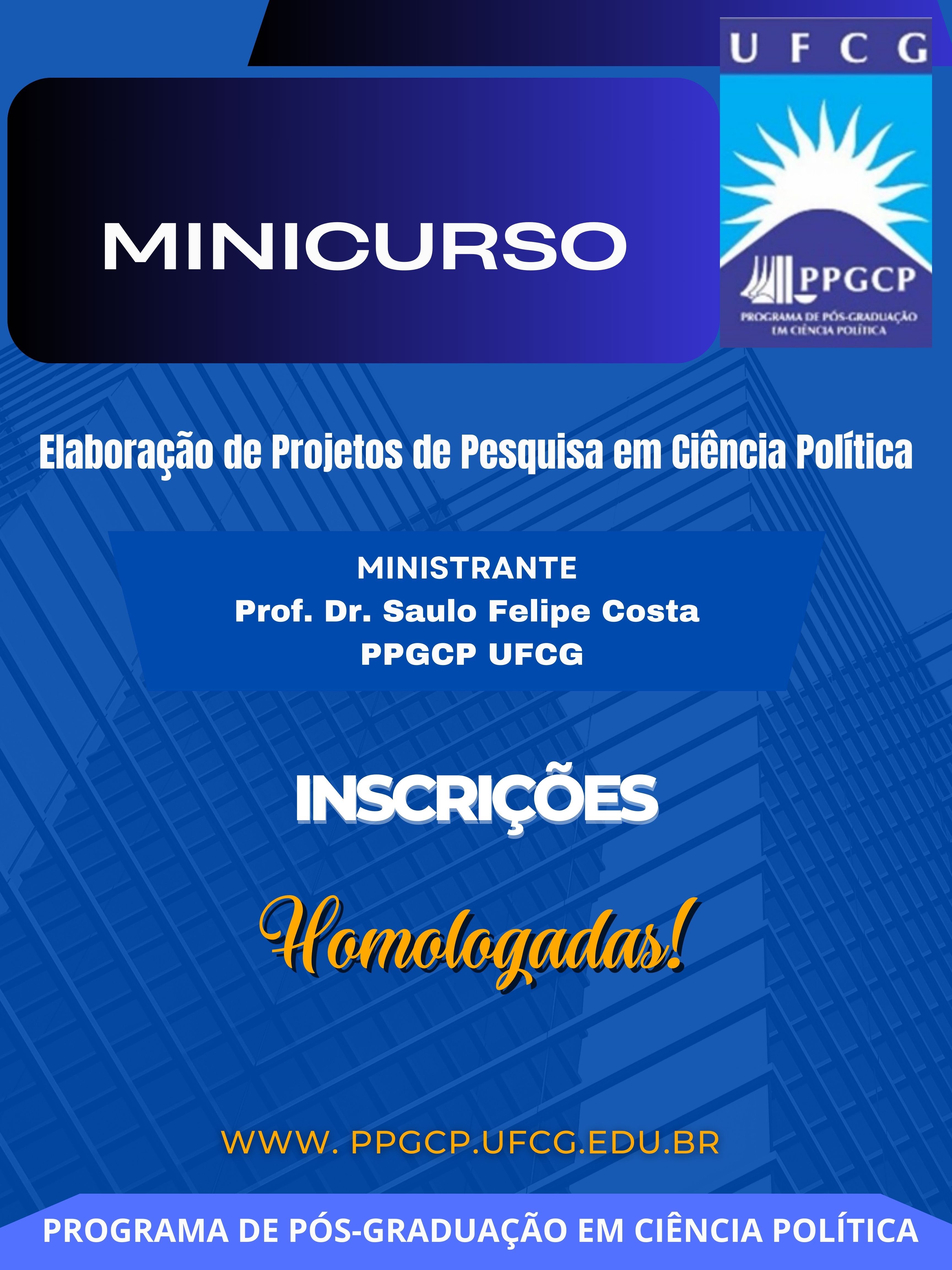 INSCRIÇÕES HOMOLOGADAS - MINICURSO